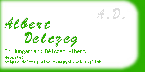 albert delczeg business card